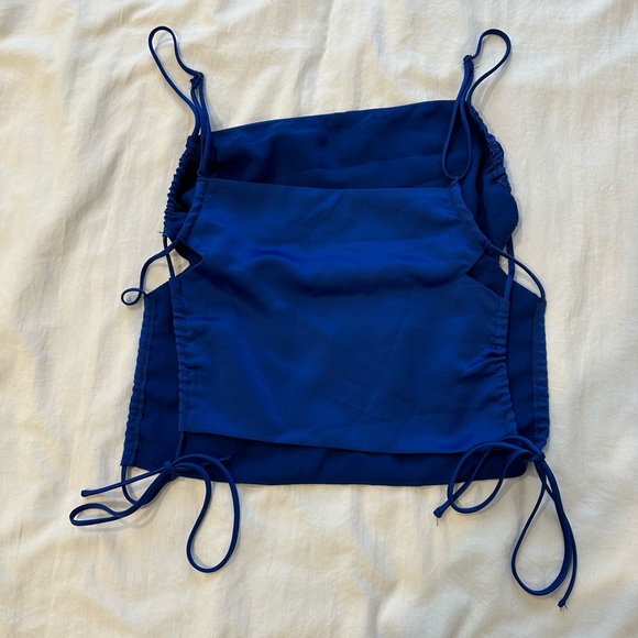 Dynamite Satin Blue Shirt Size Small - Picture 2 of 2